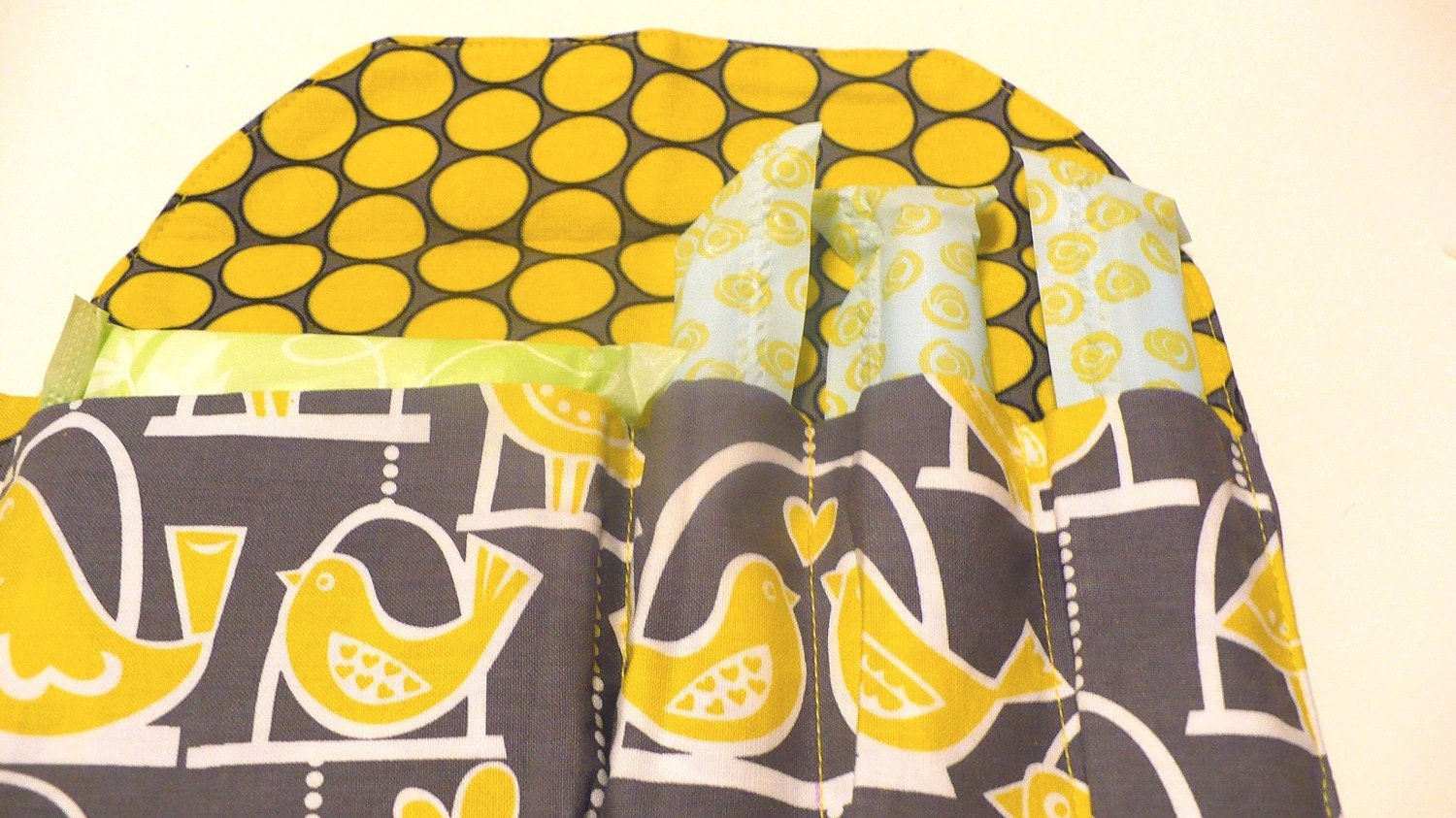 Privacy Pouch - Michael Miller Grey Citron and Black - Ready to Ship