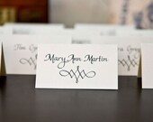 Flourished Escort Cards - Hand Calligraphy