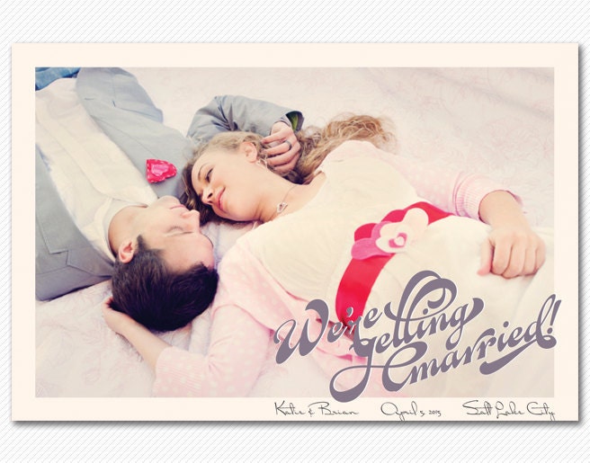 Modern Save The Date Postcard Card or Magnet