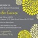 Baby Shower Invitation Printable Gender Neutral Boy or Girl Yellow and Charcoal Grey Gray Floral Modern, DIY Digital File