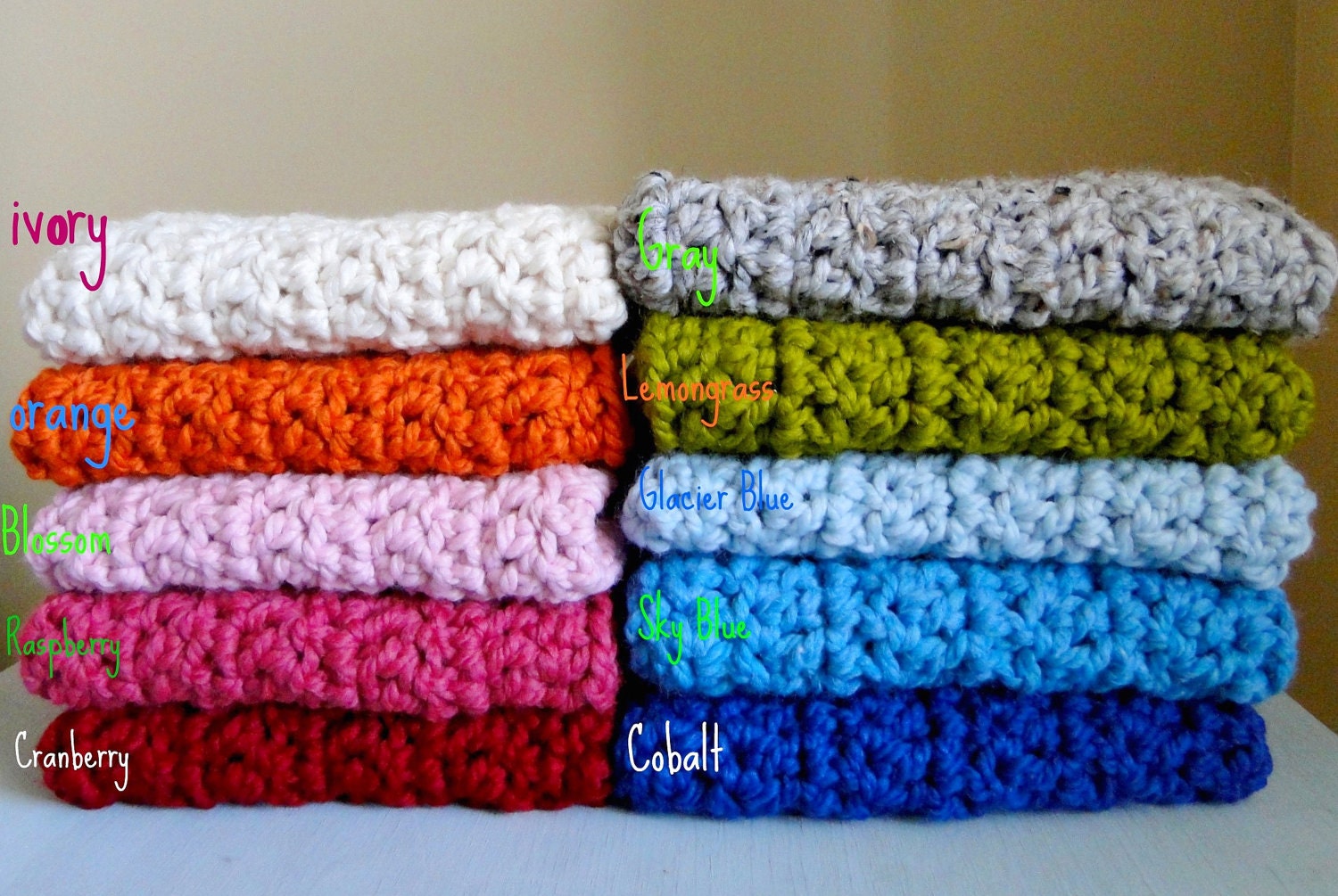 Baby Blanket Girl Boy Crochet Chunky --Orange- Many Colors-Photo Prop, Travel, Cradle- Featured in Pregnancy and Newborn Magazine