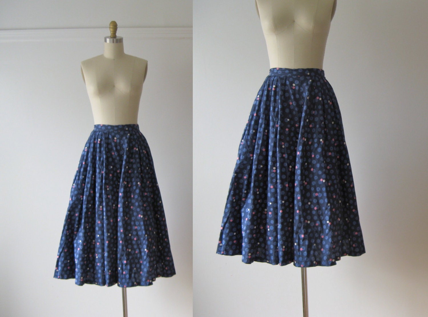 vintage 1950s full skirt // Atomic Blueberry