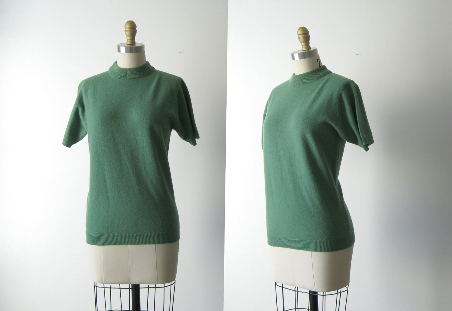 vintage green wool sweater