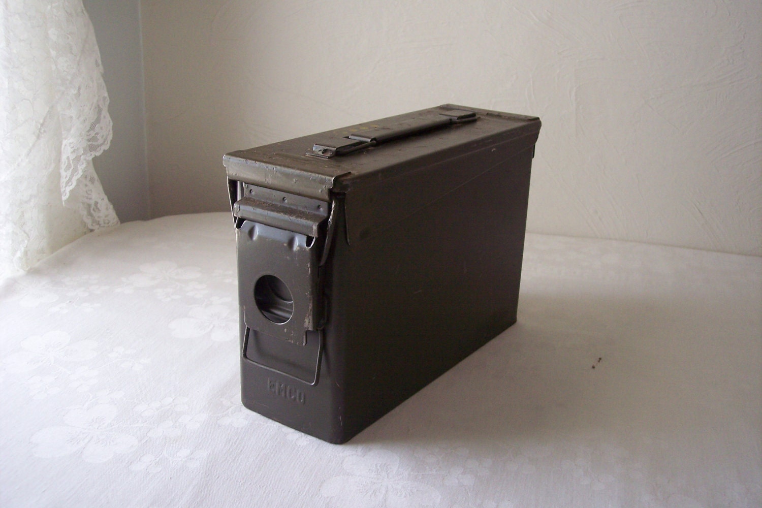 vintage ammunition box green ammo storage box