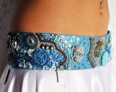 Belly Dance Belt in turquoise, silver and a bit of peacock