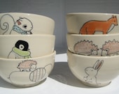 Set of Six Dessert Bowls - Handmade Ceramic Bowls- Housewarming Gift - Made to Order