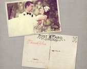 Cynthia - Vintage Wedding Postcard Thank You Cards