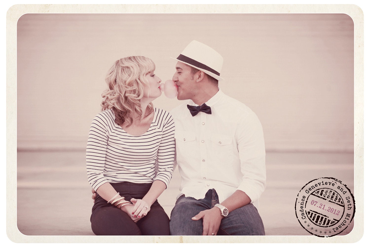 Vintage Save the Date Postcard - the "Cadence"