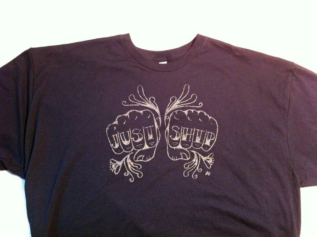 At SXSW: JUST SHIP Knuckle Tattoo Tshirt