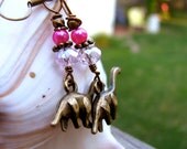 Dinosaur Apatosaurus  FuNky Pink Earrings