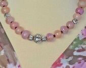 Flashy Chalcedony Gemstones and Sterling Silver Necklace With Tribal Twist