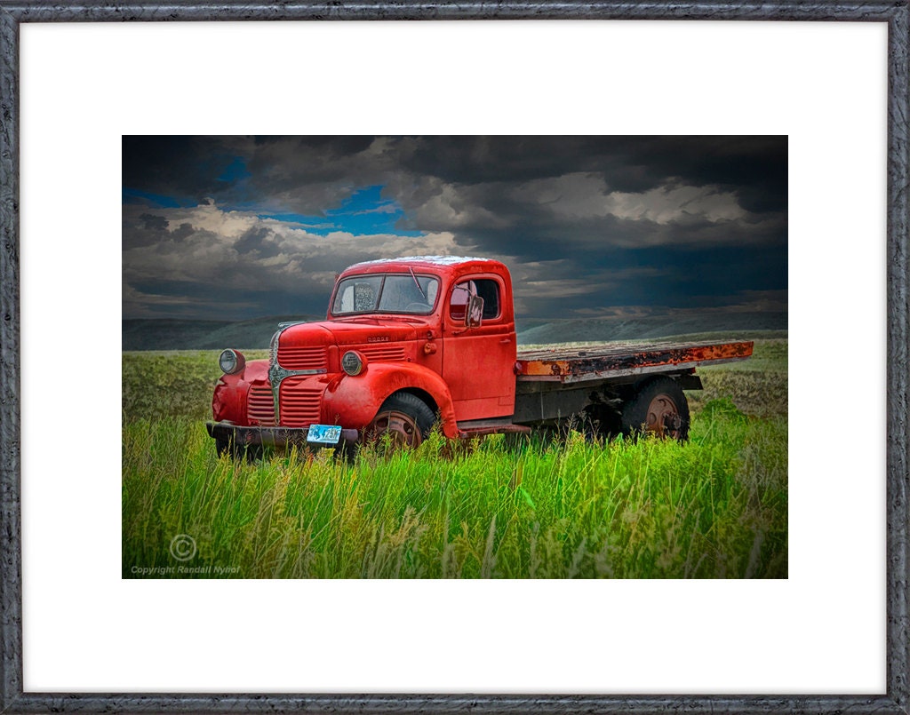 Red Truck on the Prairie A Fine Art Wall Decor Photograph
