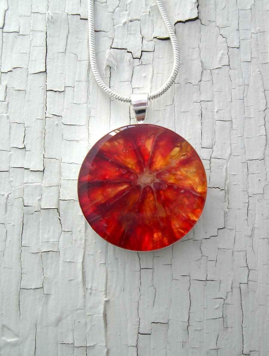 Blood Orange Pendant - Fruit Jewelry