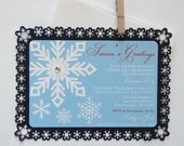 Holiday or Christmas Party Invitation in Blue and White Snowflake Design - Set of 20 Il_170x135