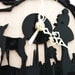 laser cut black wall clock. enchanted forest.whimsical,wood, by snowfawn on etsy