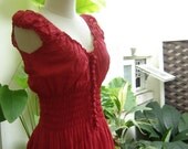 Princess Cotton Short Dress - Fresh RED
