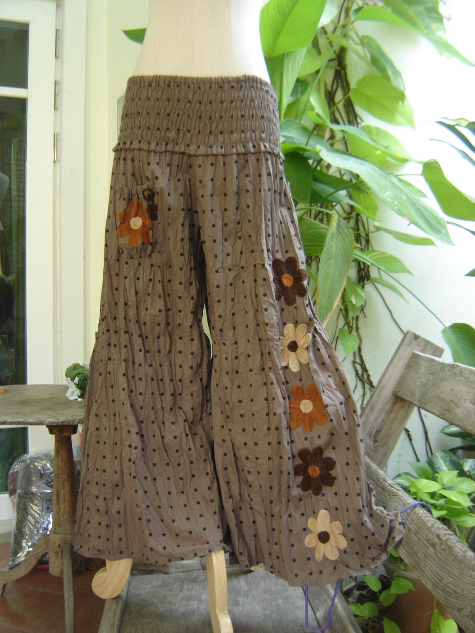 Nothing to Worry About Pants - Polka Dots - Bole Brown