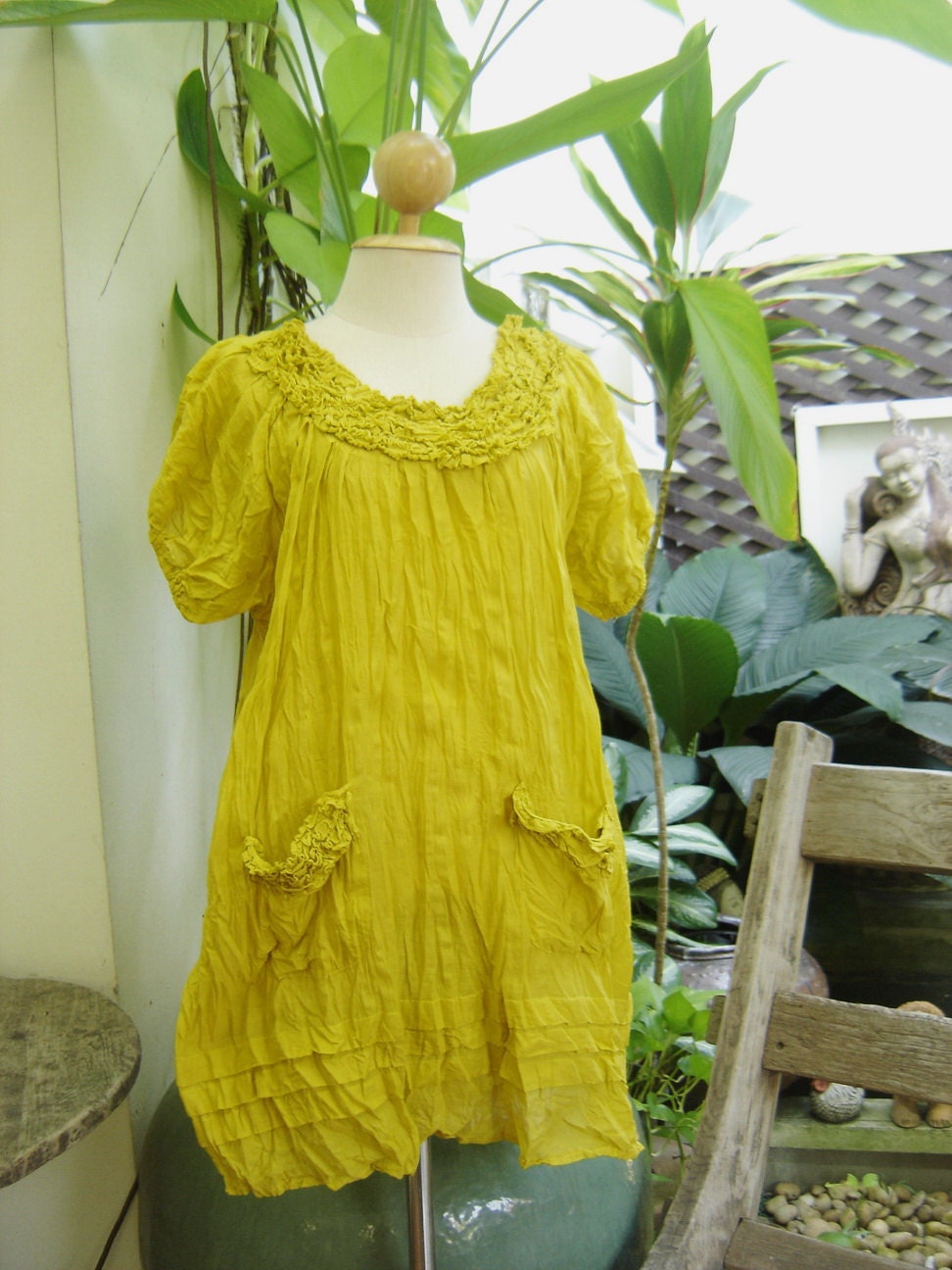 Lovely Cotton Blouse - Mustard Yellow