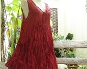 Sleeveless Cotton Tunic II - Red Wine