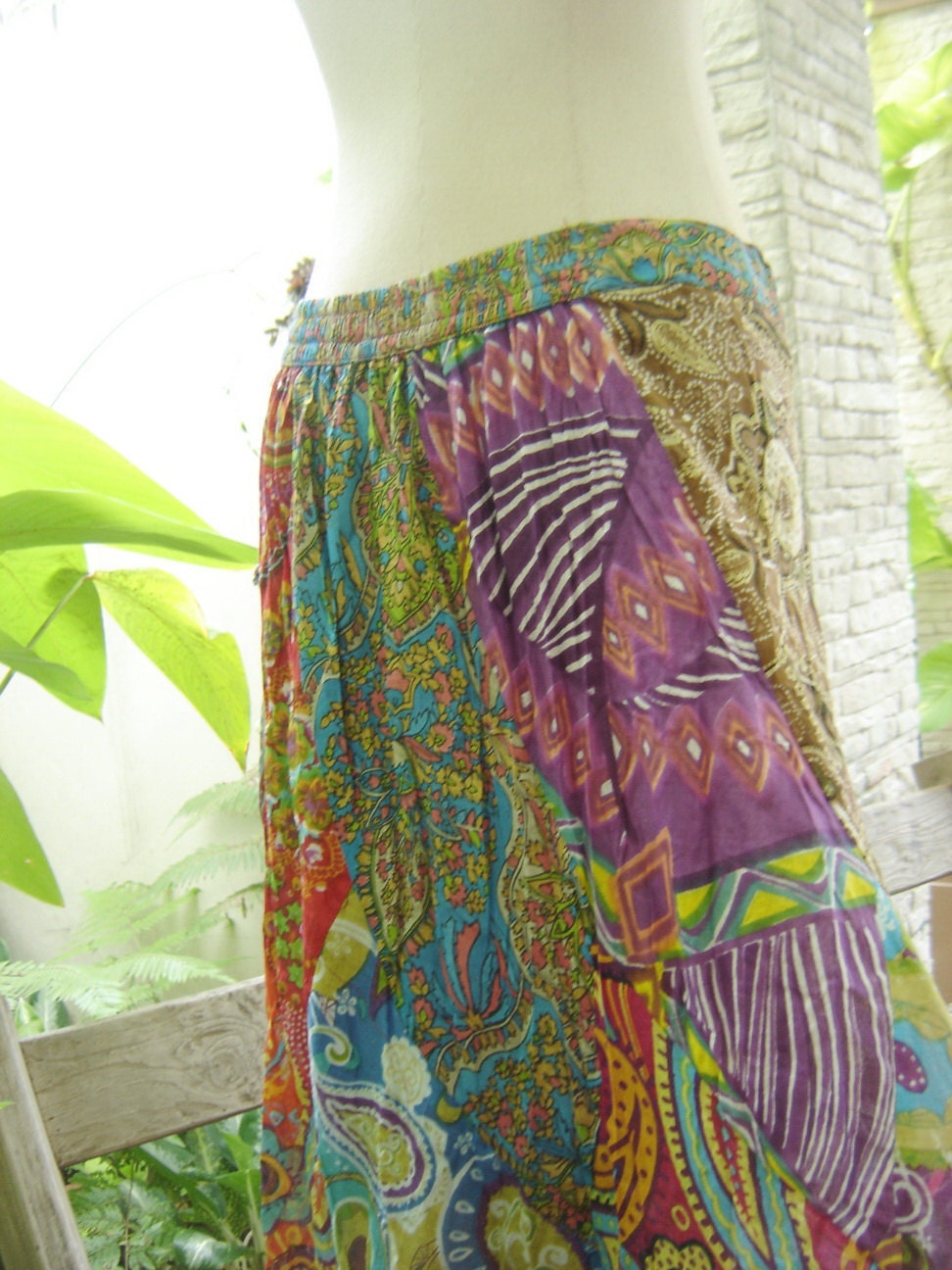 Soft Cotton Patchwork Skirt - OM2901