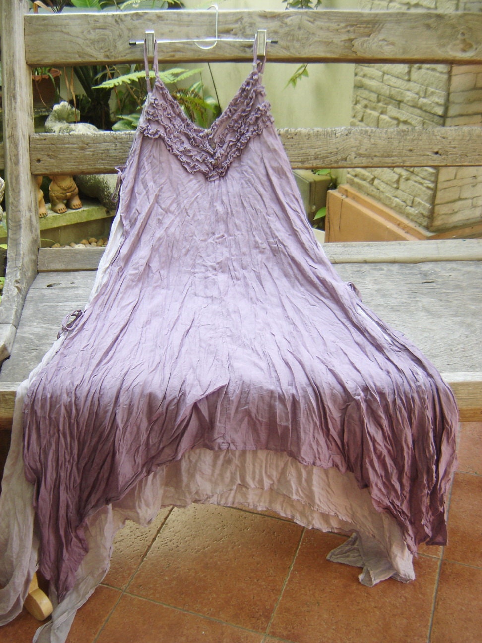 Double Layers Maxi Cotton Dress III - Soft Purple