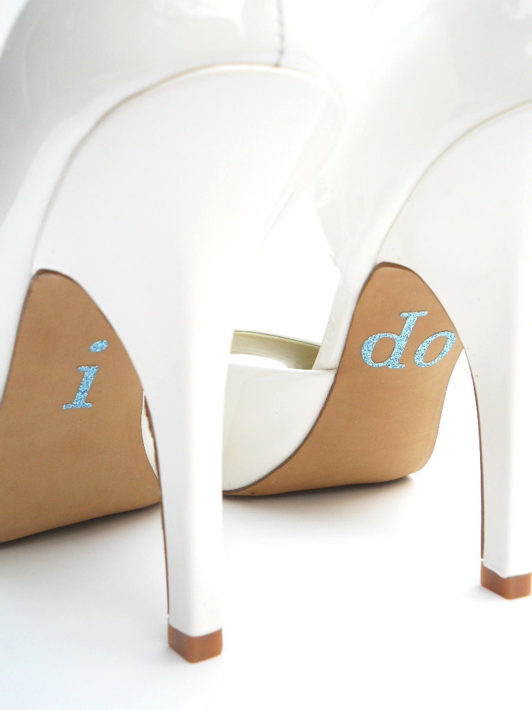 Blue I DO Shoe Stickers in Blue Glitter Something Blue for Your shoe