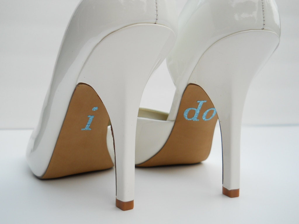 Blue I DO Shoe Stickers in Blue Glitter Something Blue for Your shoe