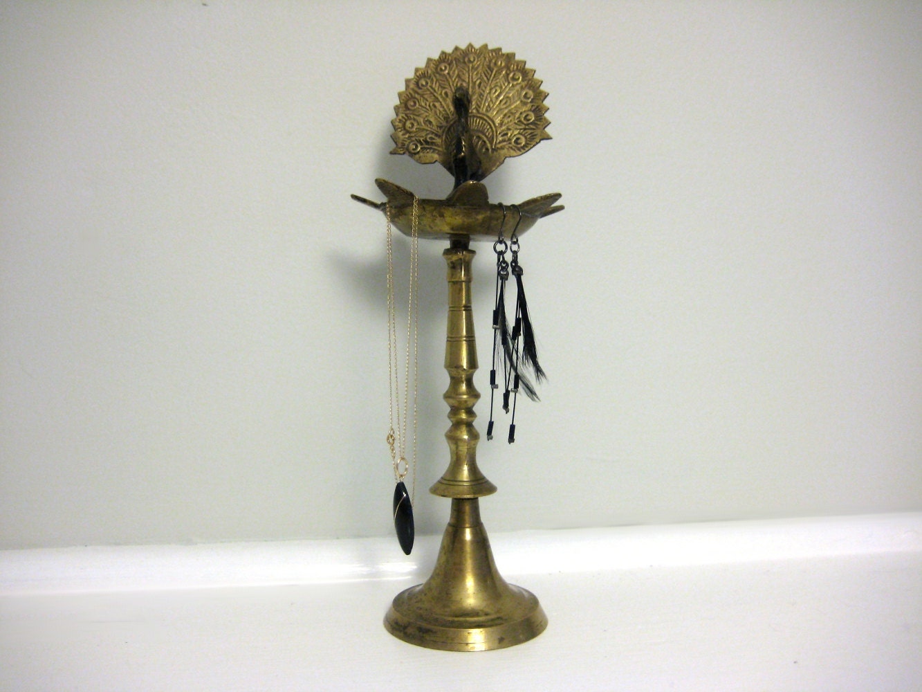 peacock jewelry stand