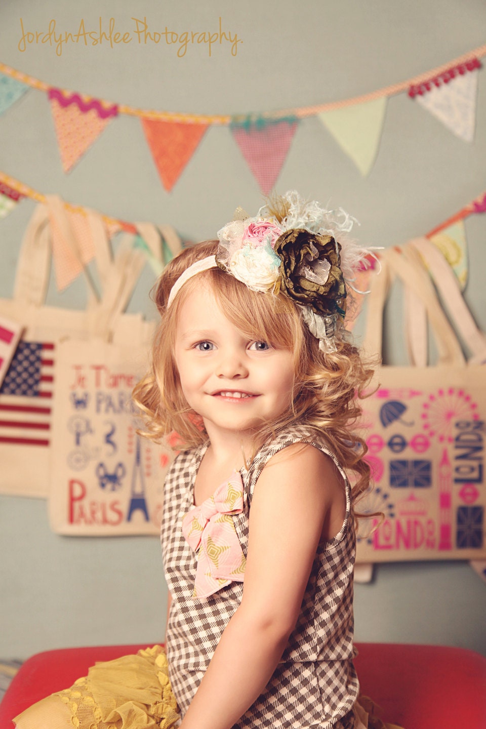 Spring Extravaganza headband made to match Matilda Jane, Persnickety and Serendipity