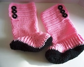 Ugg looking Hand Crochet Slipper Boots for Teens and Adults by Kams-store.com