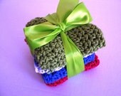 Dish Cloths Pretty Hand Crochet 100% Cotton Yarn