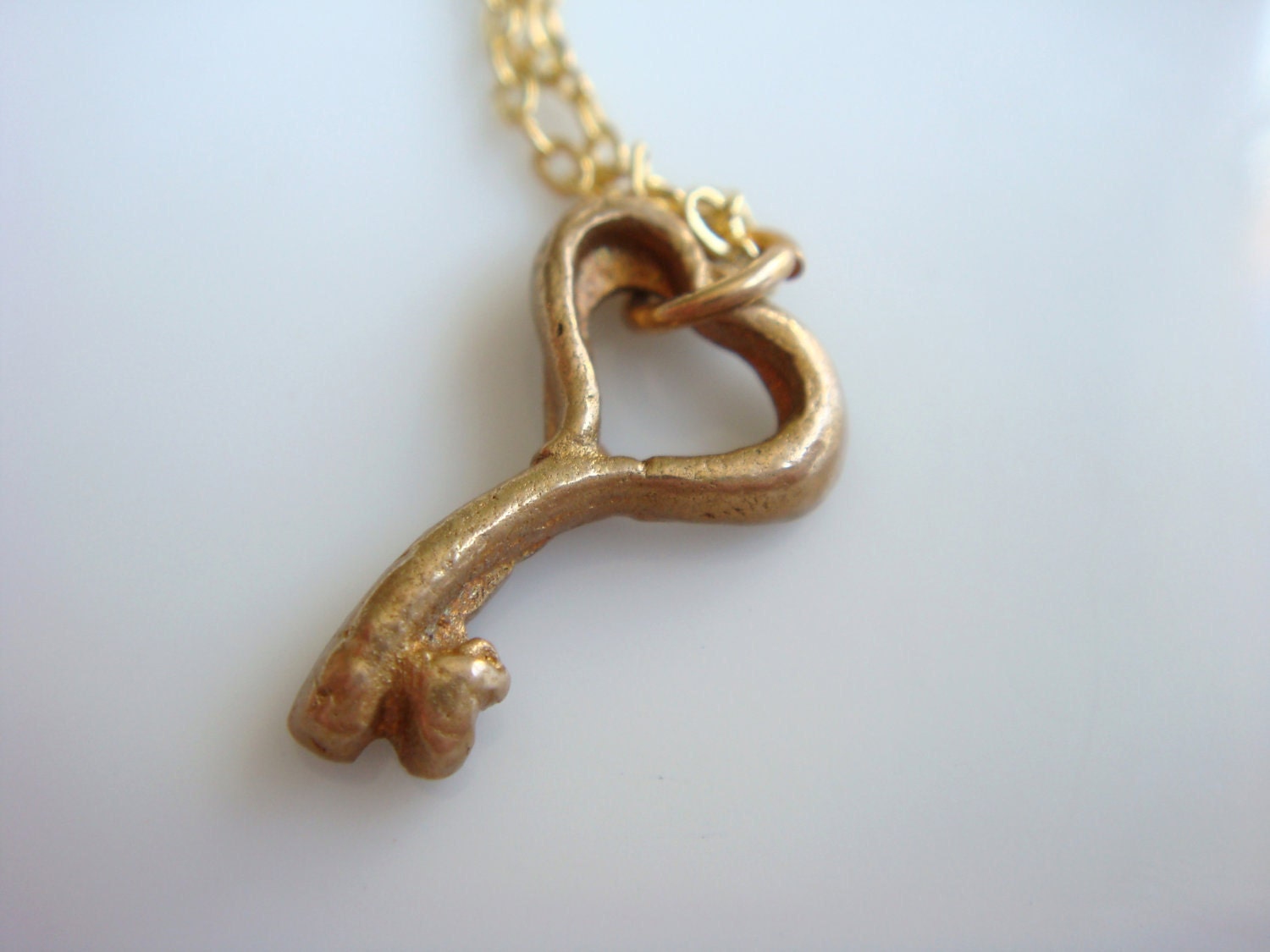 Bronze Heart Key Necklace
