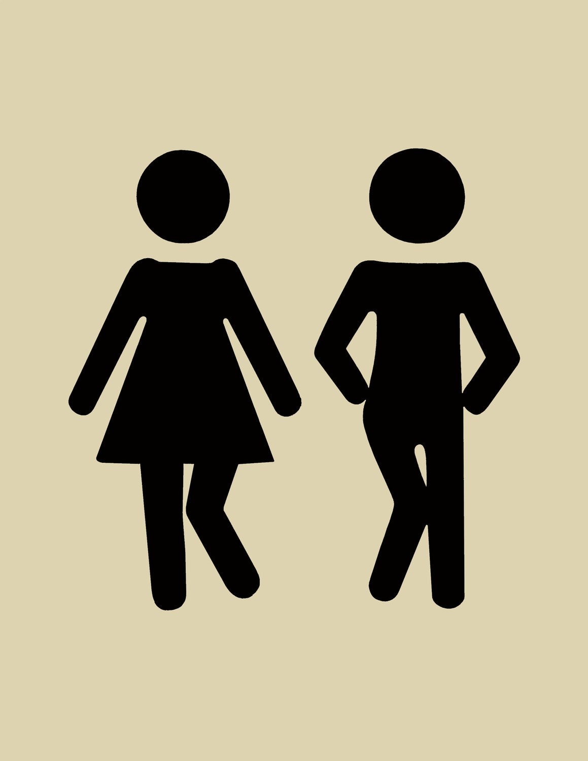 Wee Wee Dance 8x10 The Couple, Restroom Decor