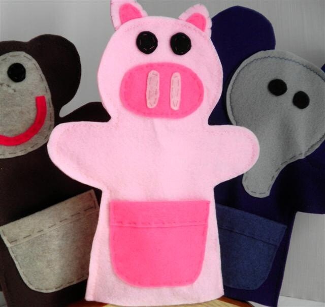 Pig Hand Puppet by Loubugsboutique on Etsy