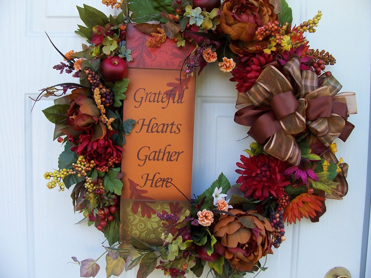 Fall wreath Autumn wreath Thanksgiving Wreath door decor decoration hanging