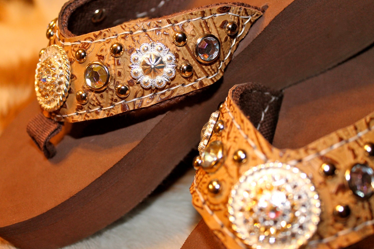 ELLIE-MAY, Bling Concho Flip Flops