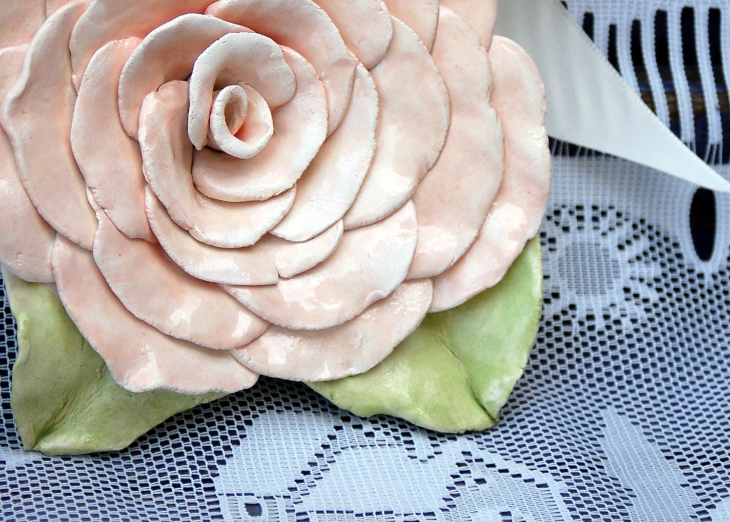 Shabby Chic, Ceramic, Pink Rose