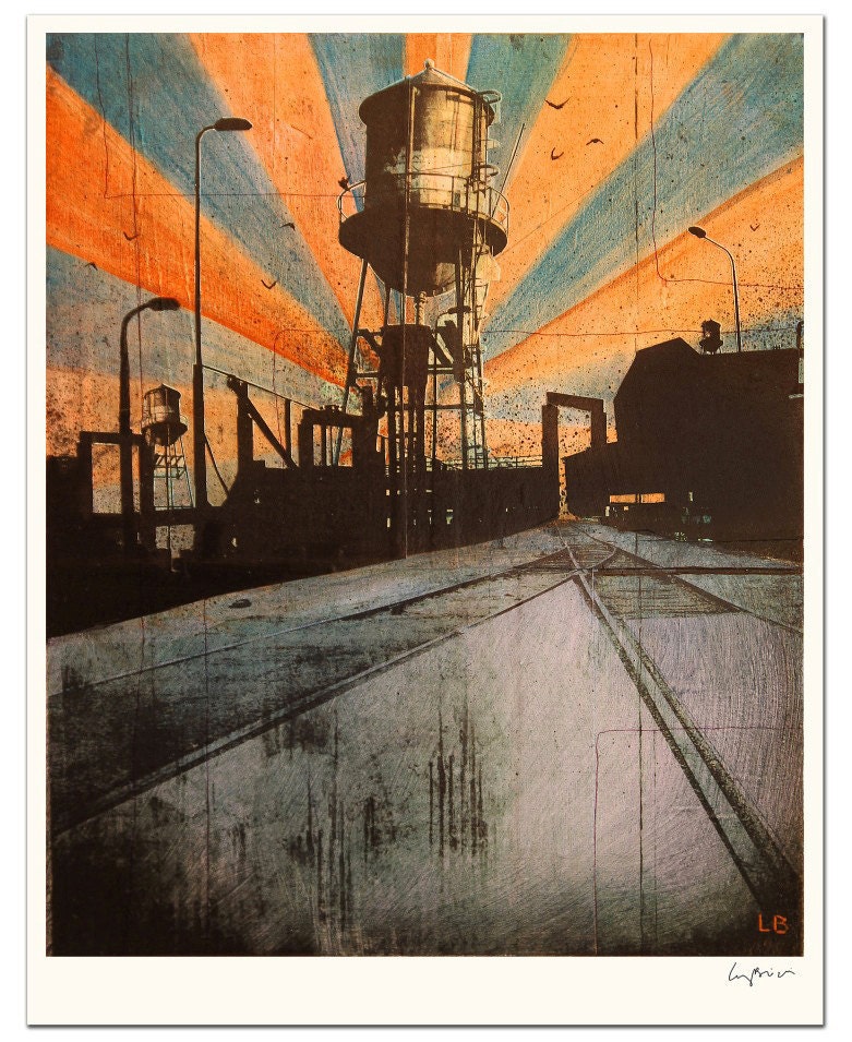 Dawn on the Tracks - Fine art print - 17 x 22" - Signed by the artist