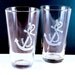 2 Anchor Etched Pint Glasses