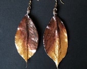 Golden Autumn Leaves Lacquered Earrings