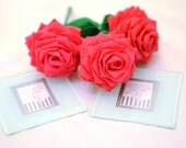 Magenta Pink Handmade Paper Flowers Bouquet (3 Short-stem)