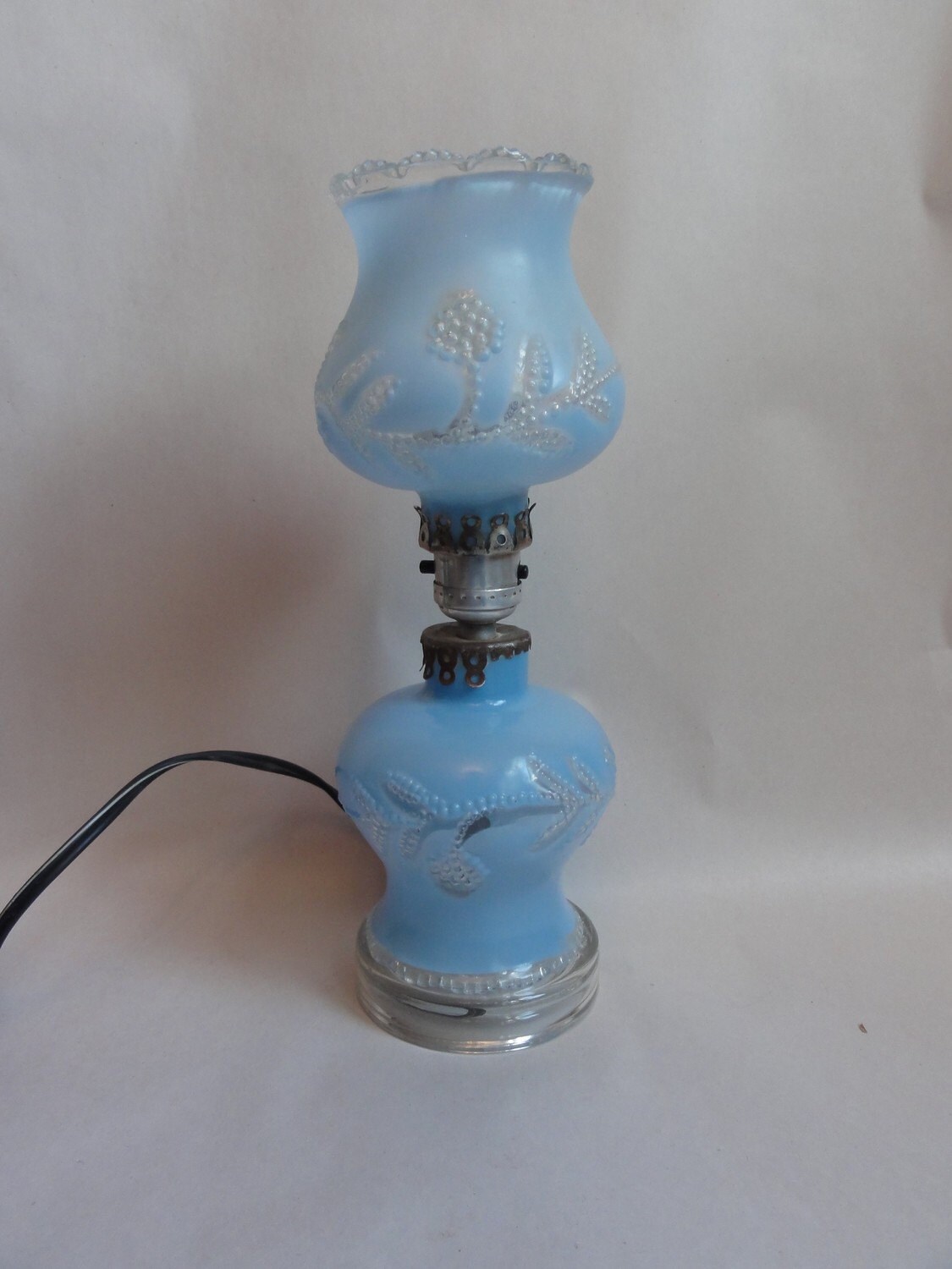 Items Similar To Double Globe Antique Lamp In Powder Blue On Etsy