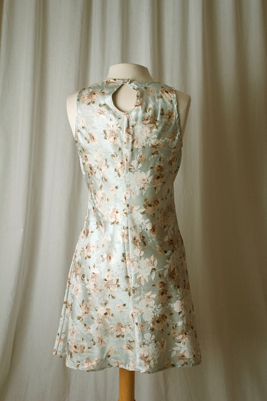 floral mini silk dress size small