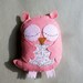 Pale Pink Sleepy Owl Plush - Baby Shower / Nursery / Book case Decor / Cute and Cuddly