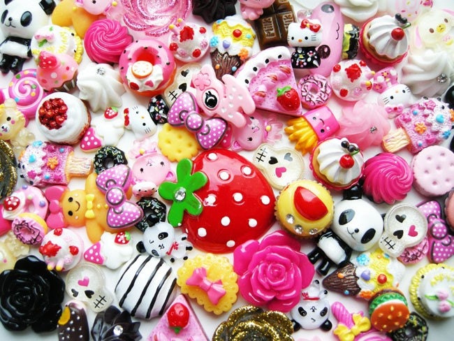 Kitsch Wholesale Kawaii Food Animal Flower Cabochon Mega Mix x40