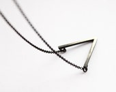 V . oxidized sterling silver necklace with oxidized pendant
