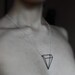 Pyramid Illusion . sterling silver necklace with oxidized pendant