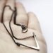 V . oxidized sterling silver necklace with oxidized pendant