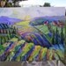 WINERY Vineyard  LAVENDER HILLS   Landscape Original Painting 24 x 30 palette knife Fine Art  by Elaine Cory