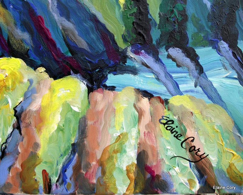 WINERY Vineyard  LAVENDER HILLS   Landscape Original Painting 24 x 30 palette knife Fine Art  by Elaine Cory